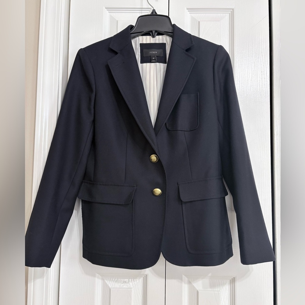 J Crew women’s Rhodes Wool Blazer, Dark Navy, 8P - Picture 2 of 9